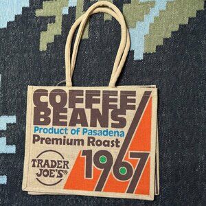 Trader Joe's "Coffee Beans 1967" Jute Shopper Tote Bag, Circa 2025